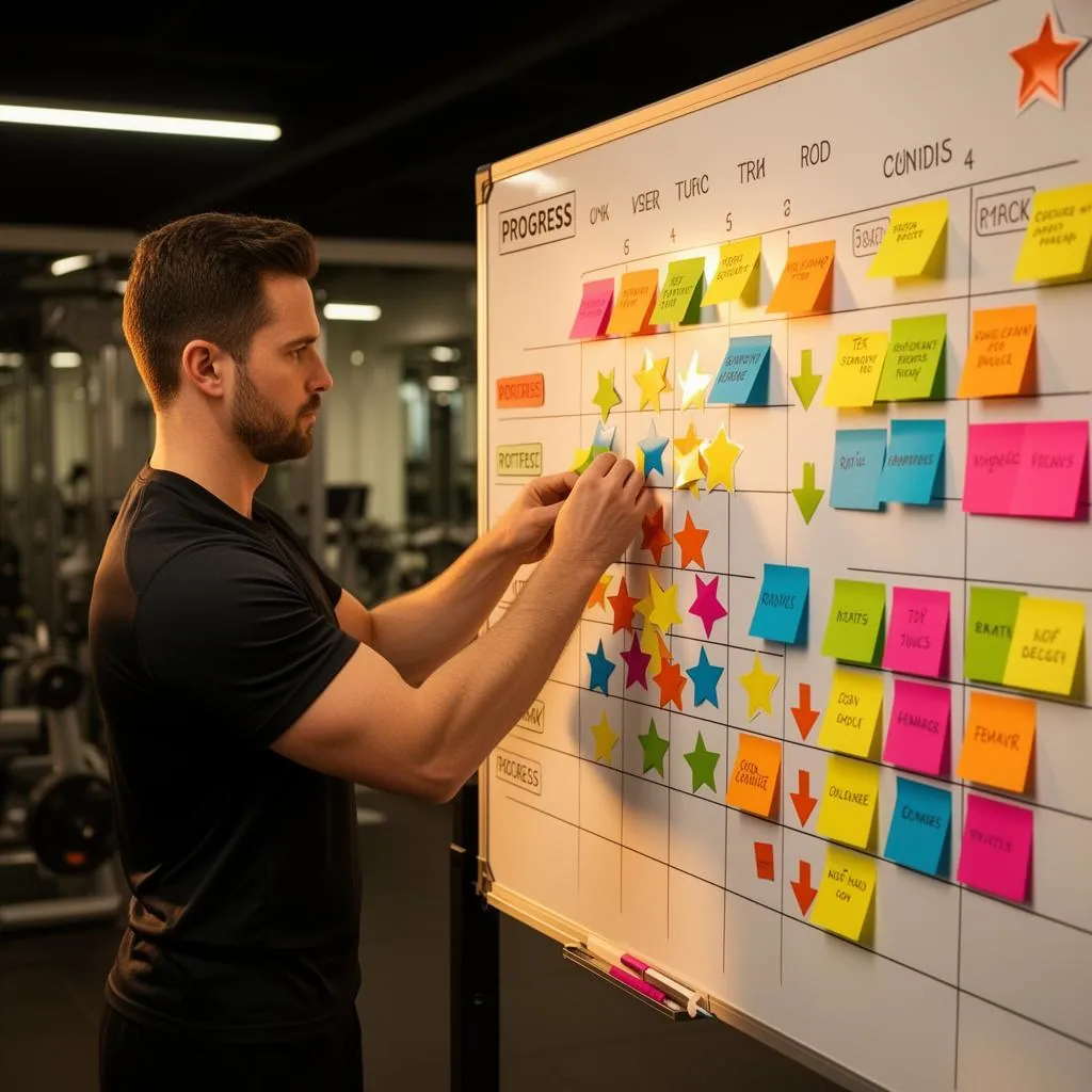 Fitness challenge leaderboard on a tablet showing participant progress and gamification points