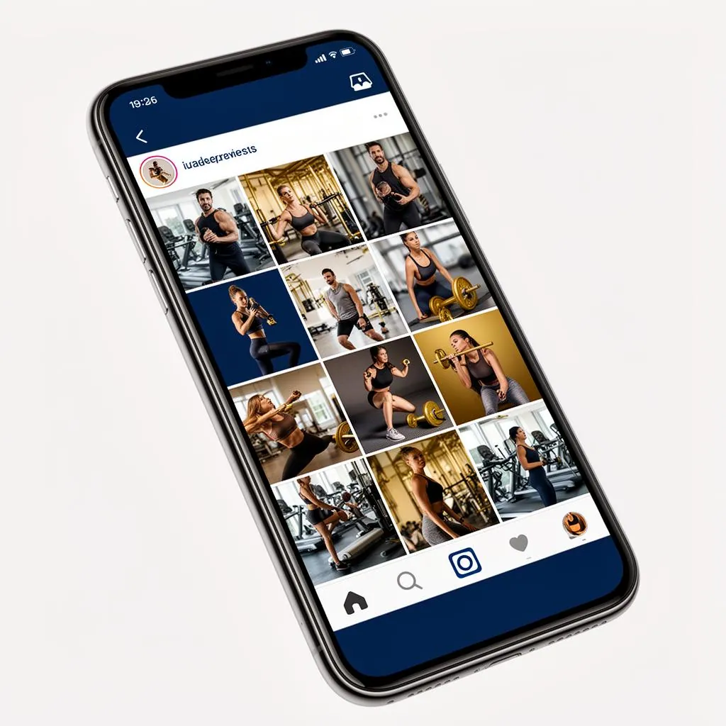 Instagram feed grid showing a personal trainer cohesive brand with workout demos and client transformations