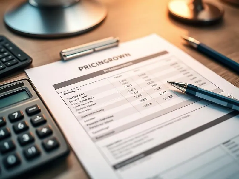 Pricing breakdown document with calculator showing fitness program pricing strategy