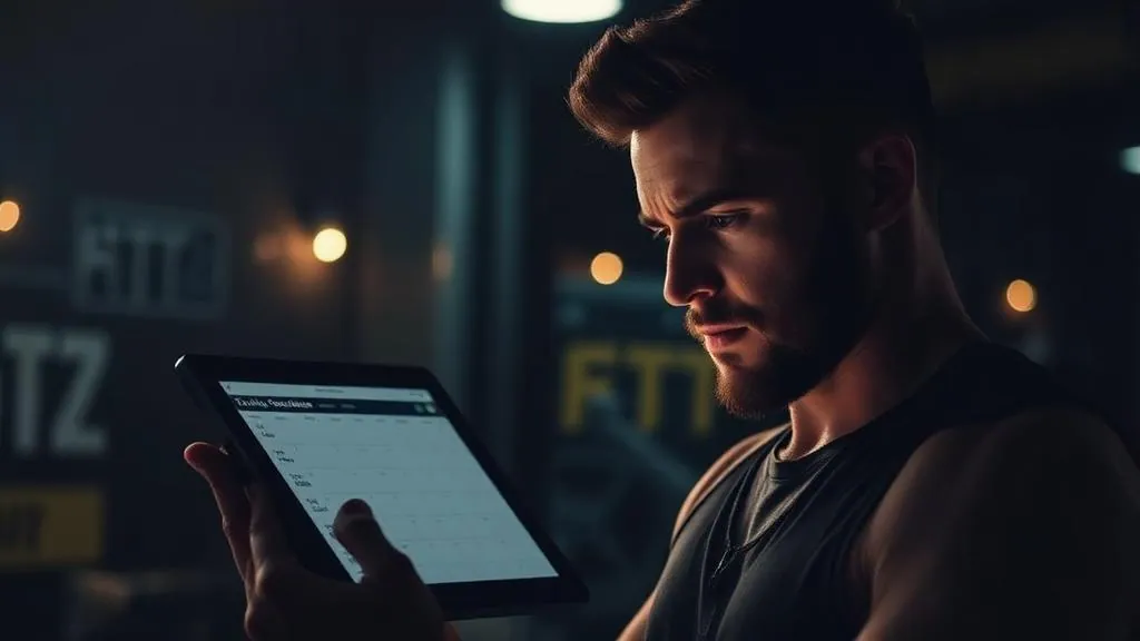 A personal trainer staring at an empty appointment schedule on their phone, representing the feast or famine cycle