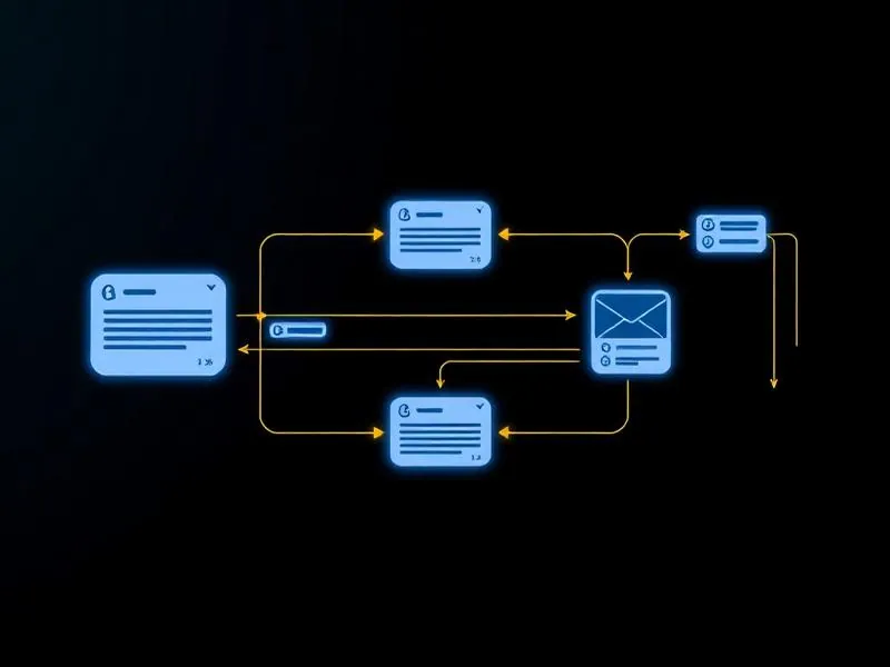 Automation workflow diagram showing text message and email reminder sequences for fitness coaching appointments
